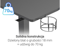 SILVER MONKEY Biurko elektryczne ED-120 black SMM024 - 1162803 - zdjęcie 6